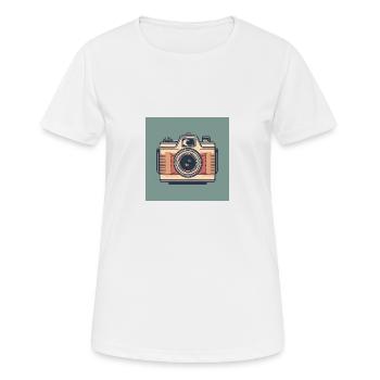 Appareil photo vintage #1 - T-shirt respirant Femme - blanc - Devant - AI Model Female 172 dark (172cm)