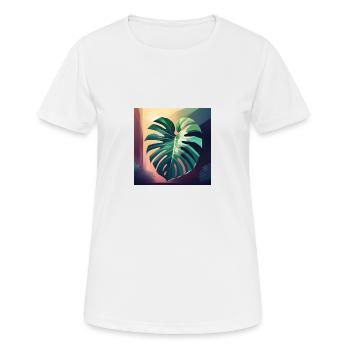 Monstera Leaf - Frauen T-Shirt atmungsaktiv - Weiß - Vorne - AI Model Female 172 dark (172cm)