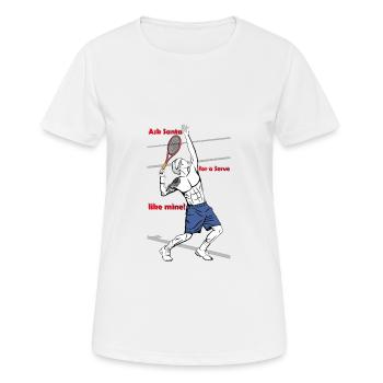 Tenns Serve propulsé par SJ Sports - T-shirt respirant Femme - blanc - Devant - AI Model Female 172 dark (172cm)