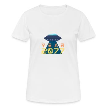 Ufo - Frauen T-Shirt atmungsaktiv - Weiß - Vorne - AI Model Female 172 dark (172cm)
