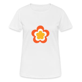 70er Jahre Blume Hippie Festival Kostüm - Frauen T-Shirt atmungsaktiv - Weiß - Vorne - AI Model Female 172 dark (172cm)
