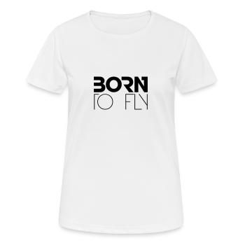 Born to Fly Heli Logo Design - Frauen T-Shirt atmungsaktiv - Weiß - Vorne - AI Model Female 172 dark (172cm)