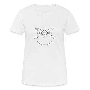 hibou, dessin, crayon, bande dessinée - T-shirt respirant Femme - blanc - Devant - AI Model Female 172 dark (172cm)