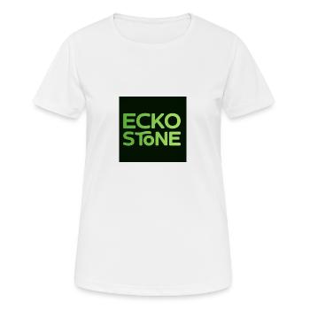 Ecko Stone - Frauen T-Shirt atmungsaktiv - Weiß - Vorne - AI Model Female 172 dark (172cm)
