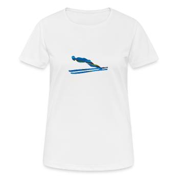 Saut à ski,Ski,Ski,Sports - T-shirt respirant Femme - blanc - Devant - AI Model Female 172 dark (172cm)