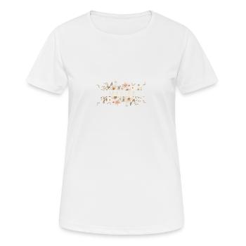 L’équipe de la Mariée ! Fleurs beiges bohèmes - T-shirt respirant Femme - blanc - Devant - AI Model Female 172 dark (172cm)