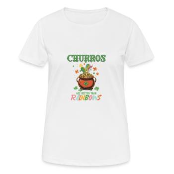 Les churros valent mieux que les arcs-en-ciel pour la Saint-Patrick - T-shirt respirant Femme - blanc - Devant - AI Model Female 172 dark (172cm)