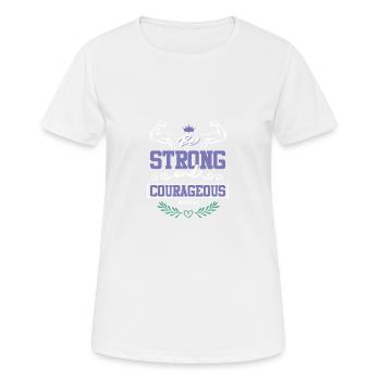 Bible verse Strong Jesus - Women's Breathable T-Shirt - white - Front - AI Model Female 172 dark (172cm)