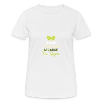 vegan gut aussehen - Frauen T-Shirt atmungsaktiv - Weiß - Vorne - AI Model Female 172 dark (172cm)