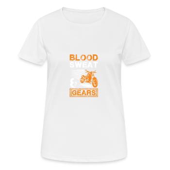 Moto à sueur de sang - T-shirt respirant Femme - blanc - Devant - AI Model Female 172 dark (172cm)