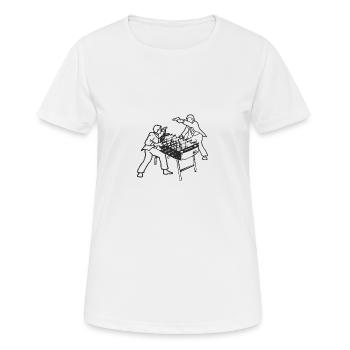 serious fussball (black) - Women's Breathable T-Shirt - white - Front - AI Model Female 172 dark (172cm)