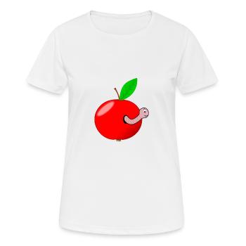 Wurm Apfel - Frauen T-Shirt atmungsaktiv - Weiß - Vorne - AI Model Female 172 dark (172cm)