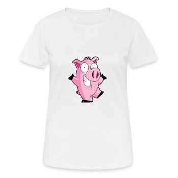 Porc - T-shirt respirant Femme - blanc - Devant - AI Model Female 172 dark (172cm)