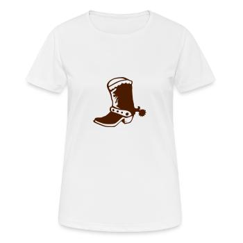 botte cowboy western 1 - T-shirt respirant Femme - blanc - Devant - AI Model Female 172 dark (172cm)