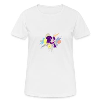 Hund Hund Buntes Tier Lieblich schön - Frauen T-Shirt atmungsaktiv - Weiß - Vorne - AI Model Female 172 dark (172cm)