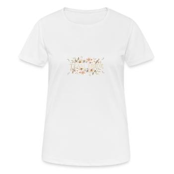 Team Bride! Blumen-Boho-Beige, personalisierbar - Frauen T-Shirt atmungsaktiv - Weiß - Vorne - AI Model Female 172 dark (172cm)