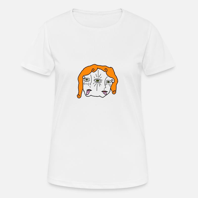 Psychedelic face - Women's Breathable T-Shirt - white