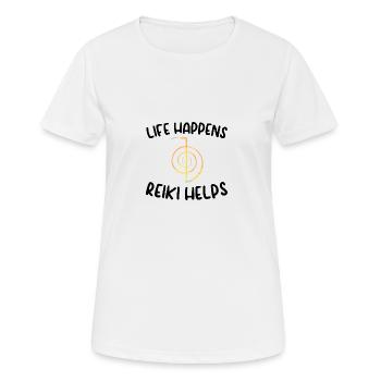 Reiki Geschenkidee | Reiki Meister Reiki Kristalle - Frauen T-Shirt atmungsaktiv - Weiß - Vorne - AI Model Female 172 dark (172cm)