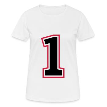1 chiffre - T-shirt respirant Femme - blanc - Devant - AI Model Female 172 dark (172cm)