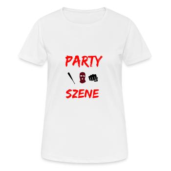 Party Szene - Frauen T-Shirt atmungsaktiv - Weiß - Vorne - AI Model Female 172 dark (172cm)
