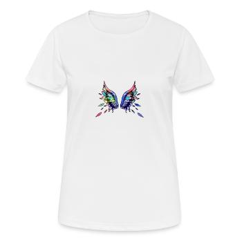 ailes d’ange, ailes, aquarelle, gris, ailes d’ange - T-shirt respirant Femme - blanc - Devant - AI Model Female 172 dark (172cm)