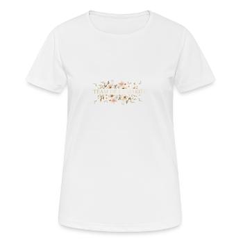L’équipe de la Mariée ! Fleurs beiges bohèmes - T-shirt respirant Femme - blanc - Devant - AI Model Female 172 dark (172cm)
