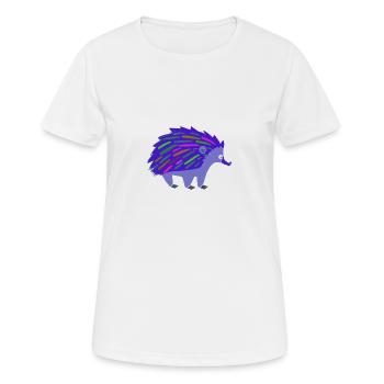 hérisson, arc-en-ciel, coloré, bleu - T-shirt respirant Femme - blanc - Devant - AI Model Female 172 dark (172cm)