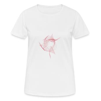 Waves waves red - Women's Breathable T-Shirt - white - Front - AI Model Female 172 dark (172cm)