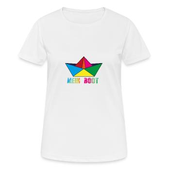 mon bateau, bateau, navire en papier, coloré, navire - T-shirt respirant Femme - blanc - Devant - AI Model Female 172 dark (172cm)