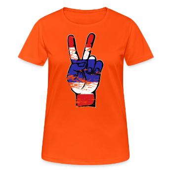 Drapeau de la Thaïlande Paix Victoire Symbole Utilisé - T-shirt respirant Femme - orange néon - Devant - AI Model Female 172 dark (172cm)