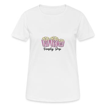 popcorn, pop familiale, bande dessinée, rose - T-shirt respirant Femme - blanc - Devant - AI Model Female 172 dark (172cm)