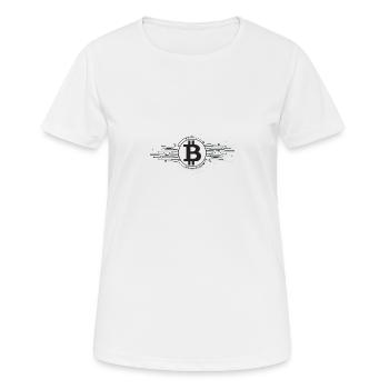 Bitcoin Logo - T-shirt respirant Femme - blanc - Devant - AI Model Female 172 dark (172cm)