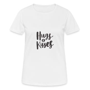 HUGS & KISSES - Frauen T-Shirt atmungsaktiv - Weiß - Vorne - AI Model Female 172 dark (172cm)