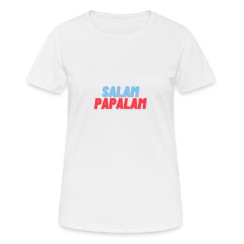 SALAM PAPALAM - Frauen T-Shirt atmungsaktiv - Weiß - Vorne - AI Model Female 172 dark (172cm)