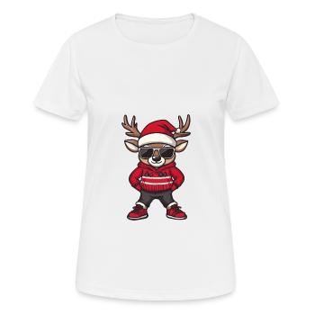 Deer Christmas Ugly Christmas - Women's Breathable T-Shirt - white - Front - AI Model Female 172 dark (172cm)