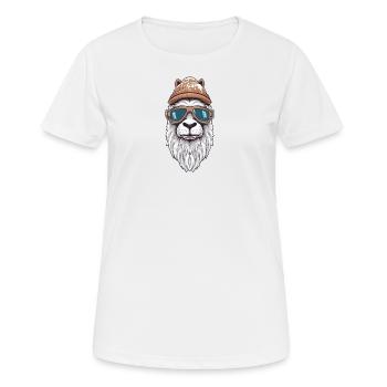 Lama Wintersport - Frauen T-Shirt atmungsaktiv - Weiß - Vorne - AI Model Female 172 dark (172cm)