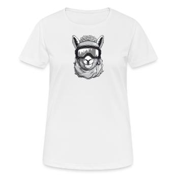 Lama Wintersport - Frauen T-Shirt atmungsaktiv - Weiß - Vorne - AI Model Female 172 dark (172cm)