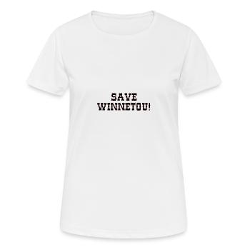 enregistrer winnetou,police,typo,noir,occidental - T-shirt respirant Femme - blanc - Devant - AI Model Female 172 dark (172cm)