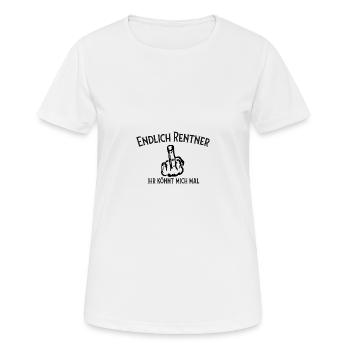 Rentner - Frauen T-Shirt atmungsaktiv - Weiß - Vorne - AI Model Female 172 dark (172cm)