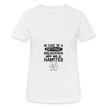 emotional hamster - Frauen T-Shirt atmungsaktiv - Weiß - Vorne - AI Model Female 172 dark (172cm)