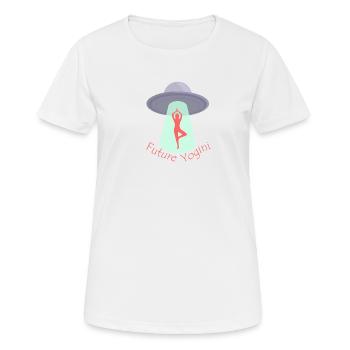 Future Yogini with Ufo - Women's Breathable T-Shirt - white - Front - AI Model Female 172 dark (172cm)