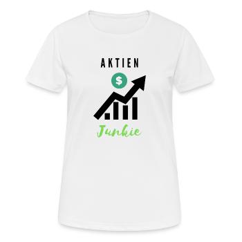 Aktien Junkie 1 - Frauen T-Shirt atmungsaktiv - Weiß - Vorne - AI Model Female 172 dark (172cm)
