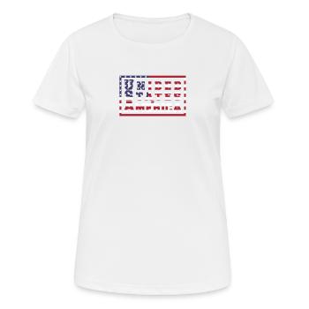 USA flag - Women's Breathable T-Shirt - white - Front - AI Model Female 172 dark (172cm)