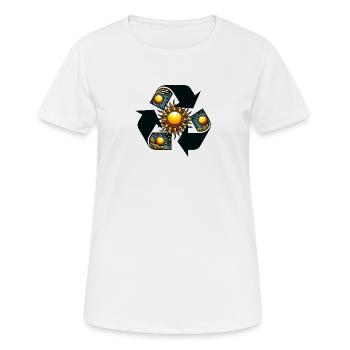 Soleil de recyclage - T-shirt respirant Femme - blanc - Devant - AI Model Female 172 dark (172cm)