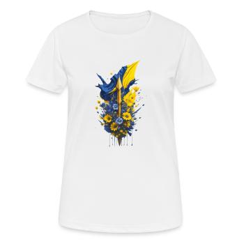 Solidarité, Liberté, Ukraine - T-shirt respirant Femme - blanc - Devant - AI Model Female 172 dark (172cm)