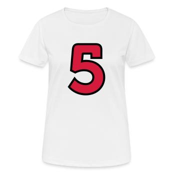 Sport Zahl 5 Fünf - Frauen T-Shirt atmungsaktiv - Weiß - Vorne - AI Model Female 172 dark (172cm)