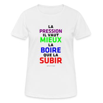 pression - T-shirt respirant Femme - blanc - Devant - AI Model Female 172 dark (172cm)