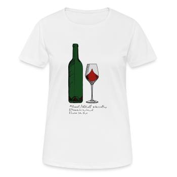 Farbe Wein - Frauen T-Shirt atmungsaktiv - Weiß - Vorne - AI Model Female 172 dark (172cm)