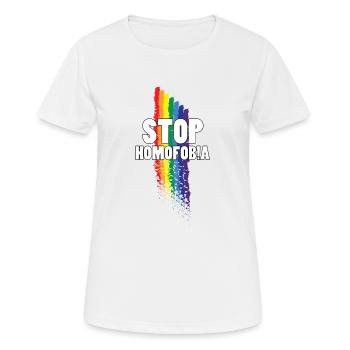Stop Homophobia - Women's Breathable T-Shirt - white - Front - AI Model Female 172 dark (172cm)