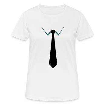 Cravate - T-shirt respirant Femme - blanc - Devant - AI Model Female 172 dark (172cm)